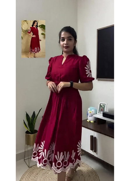 Elegent Rayon Midi Western Wear Dress Wholesale Price In Surat